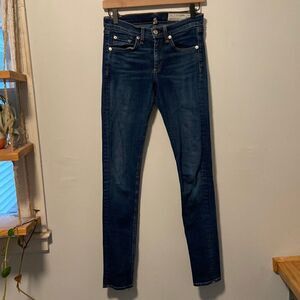 rag & bone Women's High Rise Jeans - Dark Blue skinny